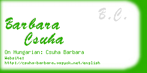 barbara csuha business card